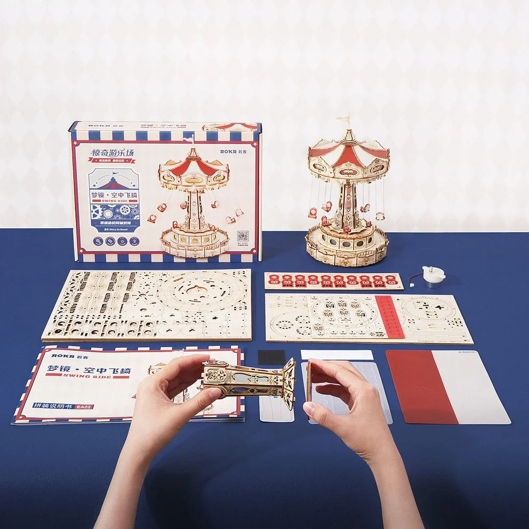 Puzzel 3D Draaimolen met Stoelen-4