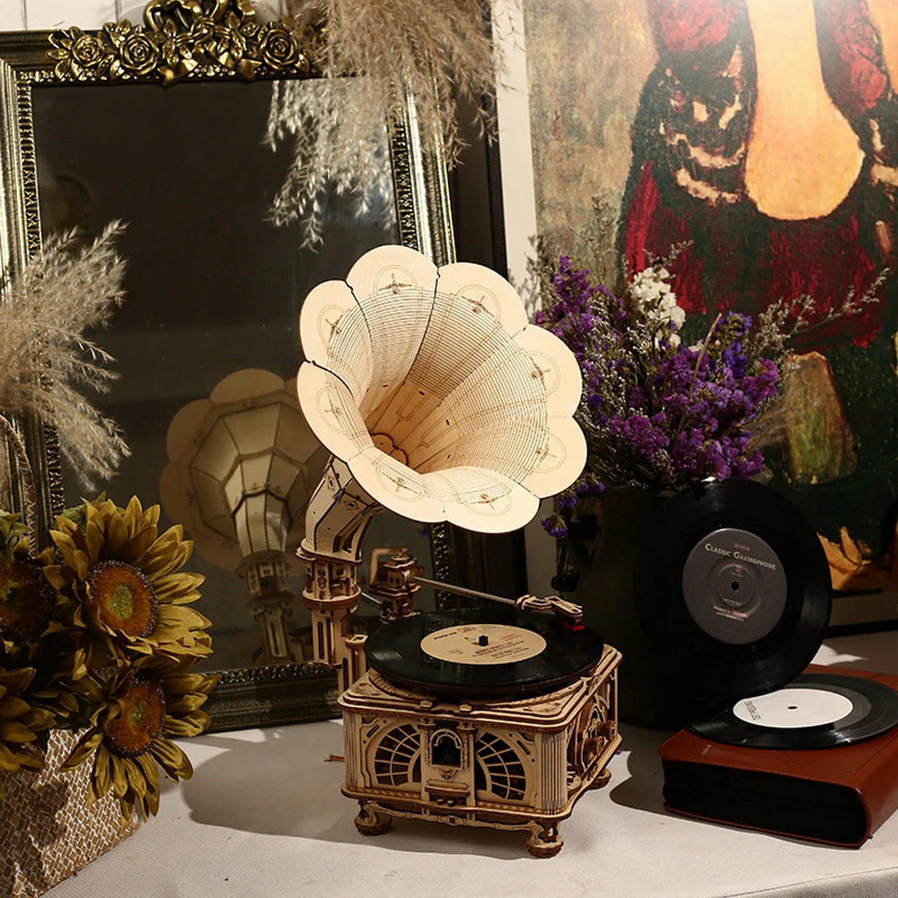 Puzzel 3D Klassieke Grammofoon-12