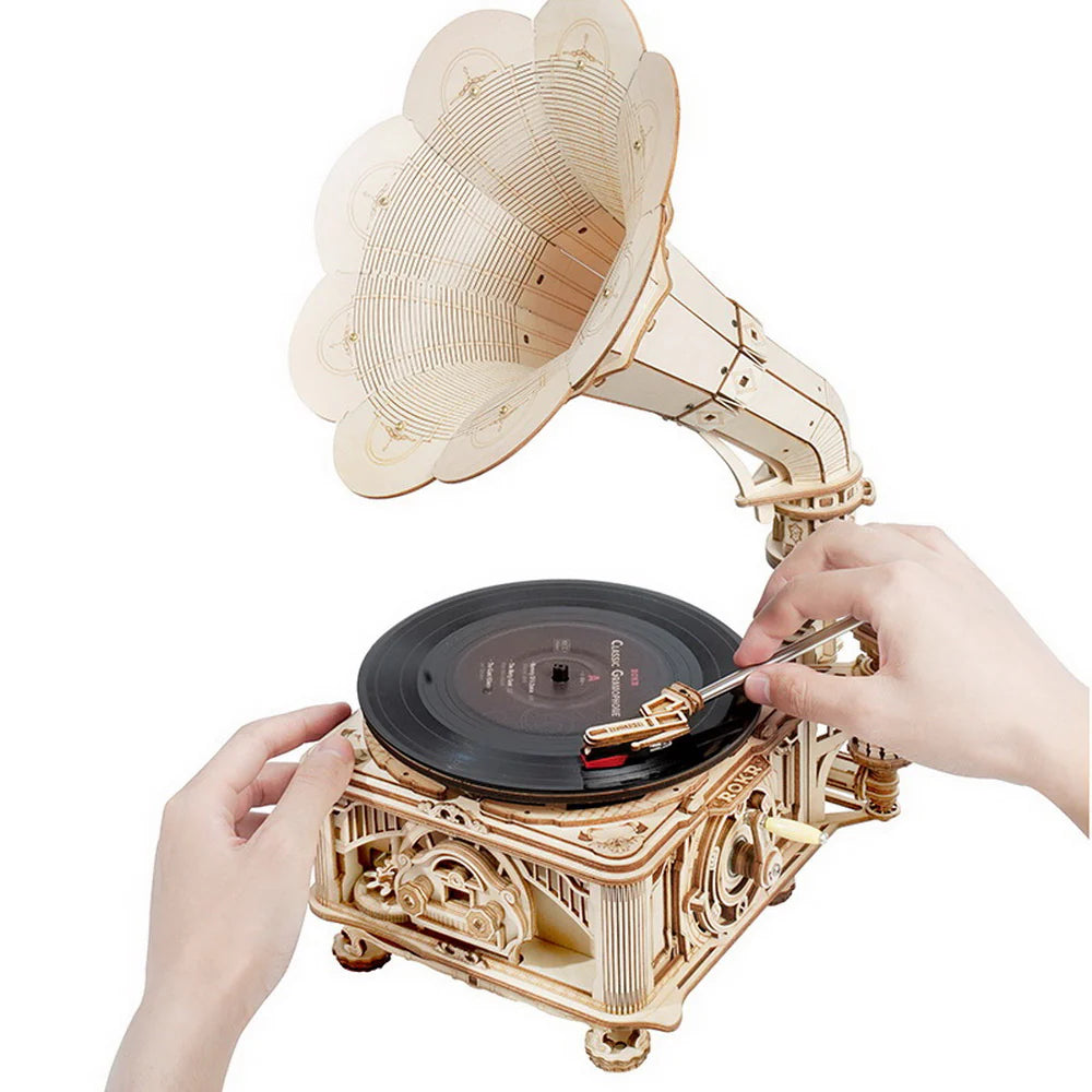 Puzzel 3D Klassieke Grammofoon-5