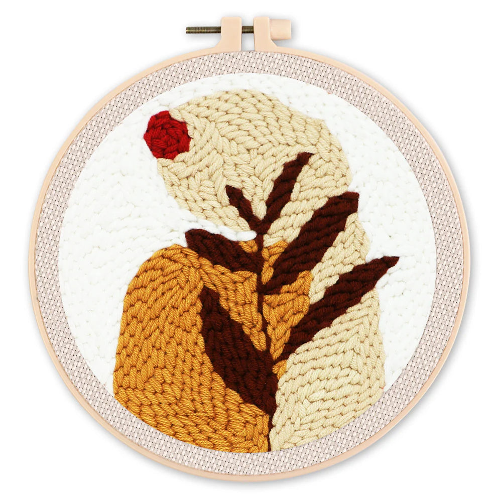 Punch Needle Leaf en Rode Zon