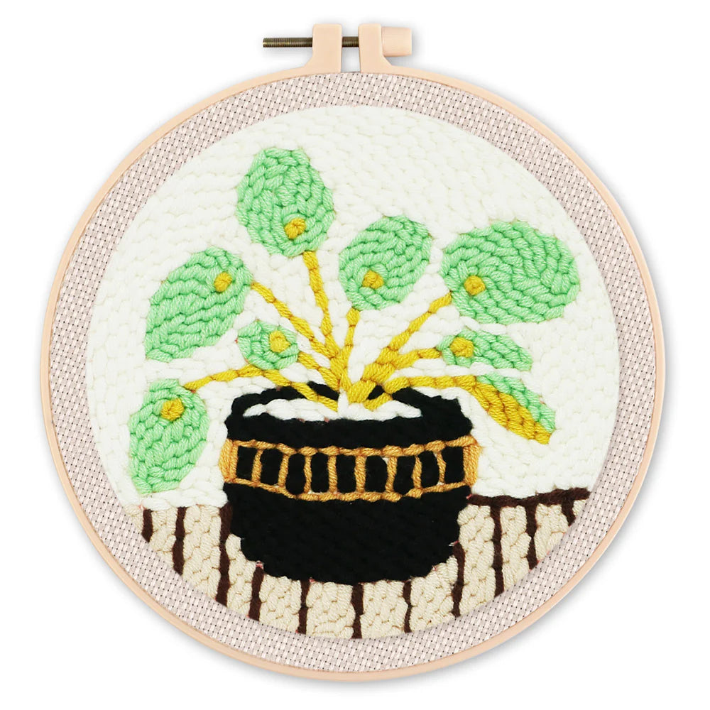 Punch Needle-plant en zwarte pot