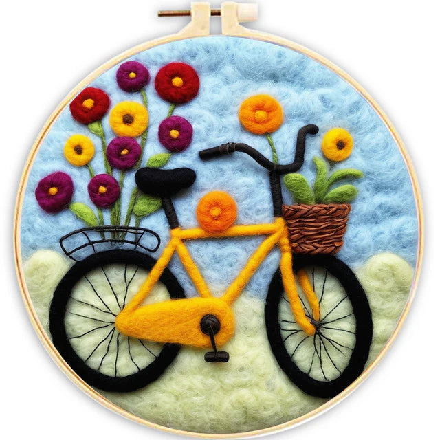 Kit Naaldvilten &#8211; Gele fiets