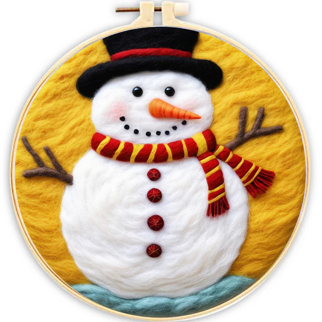 Kit Naaldvilten &#8211; Sneeuwman met gestreepte sjaal