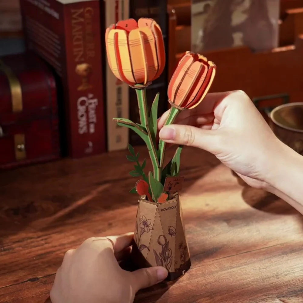 Oranje tulp 3D puzzel-8
