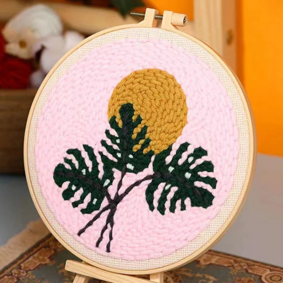 Punch Naald Bladeren en zon