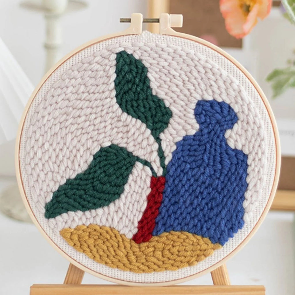 Punch Naald Blauwe fles en vaas