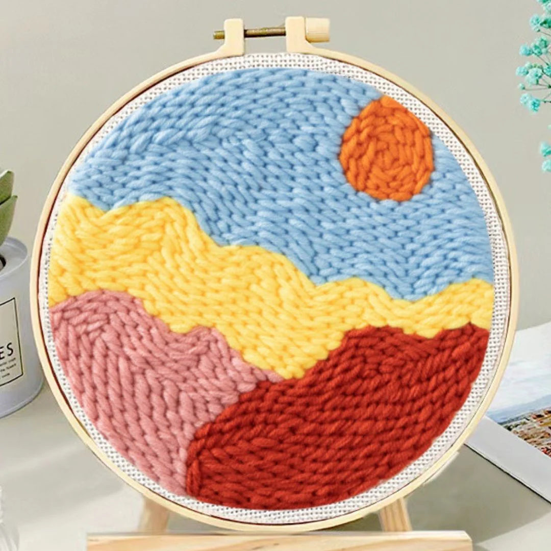 Punch Naald Landschap en volle maan