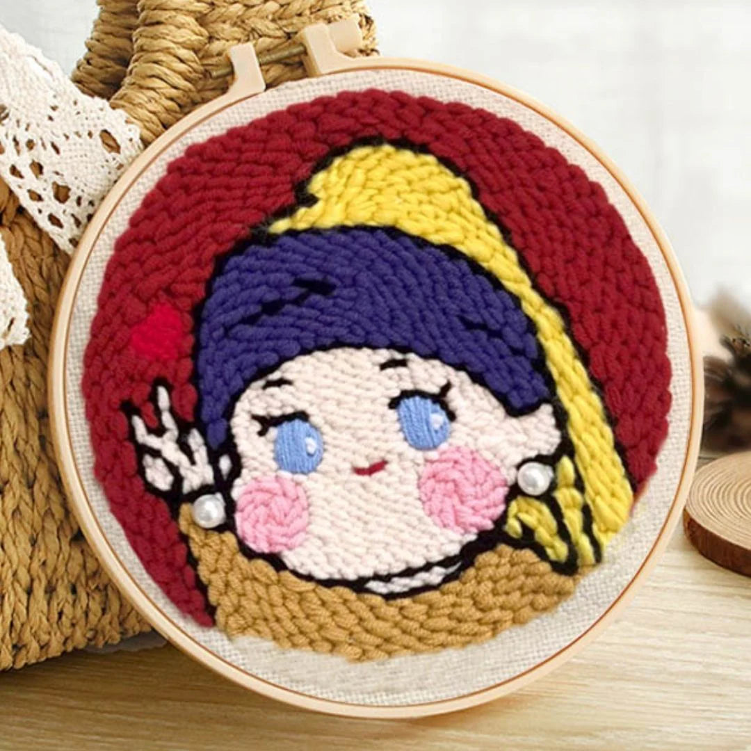 Punch Naald Meisje met blond haar