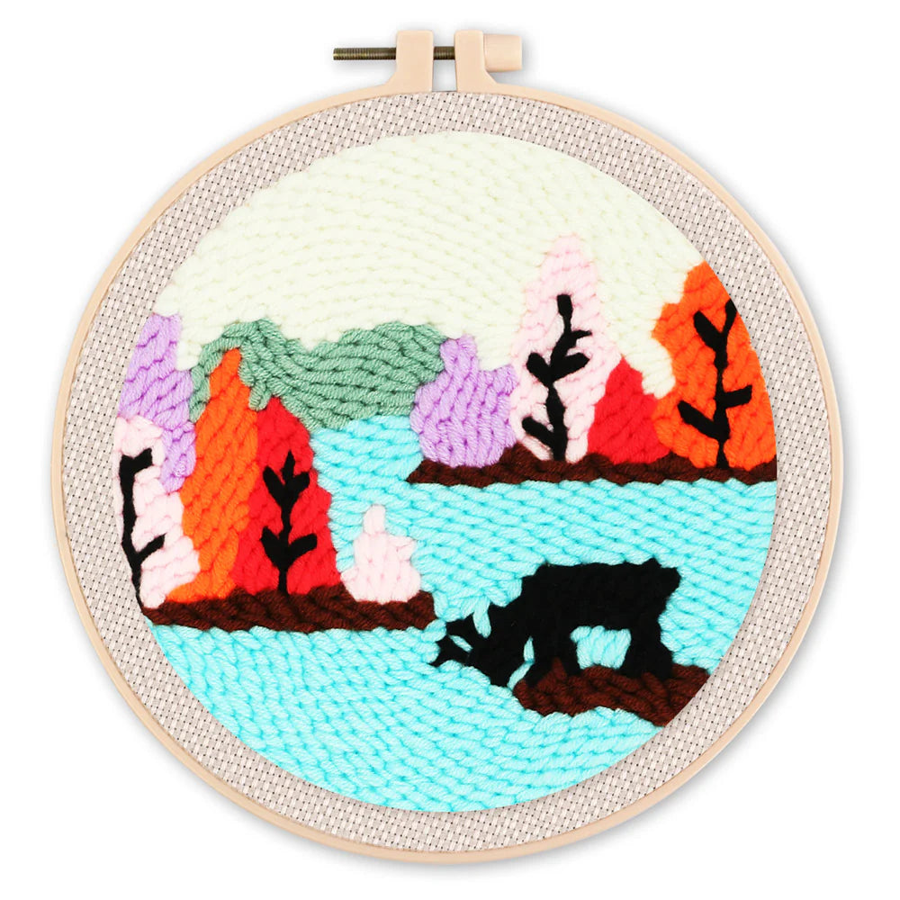 Punch Naald Rendieren bij het meer