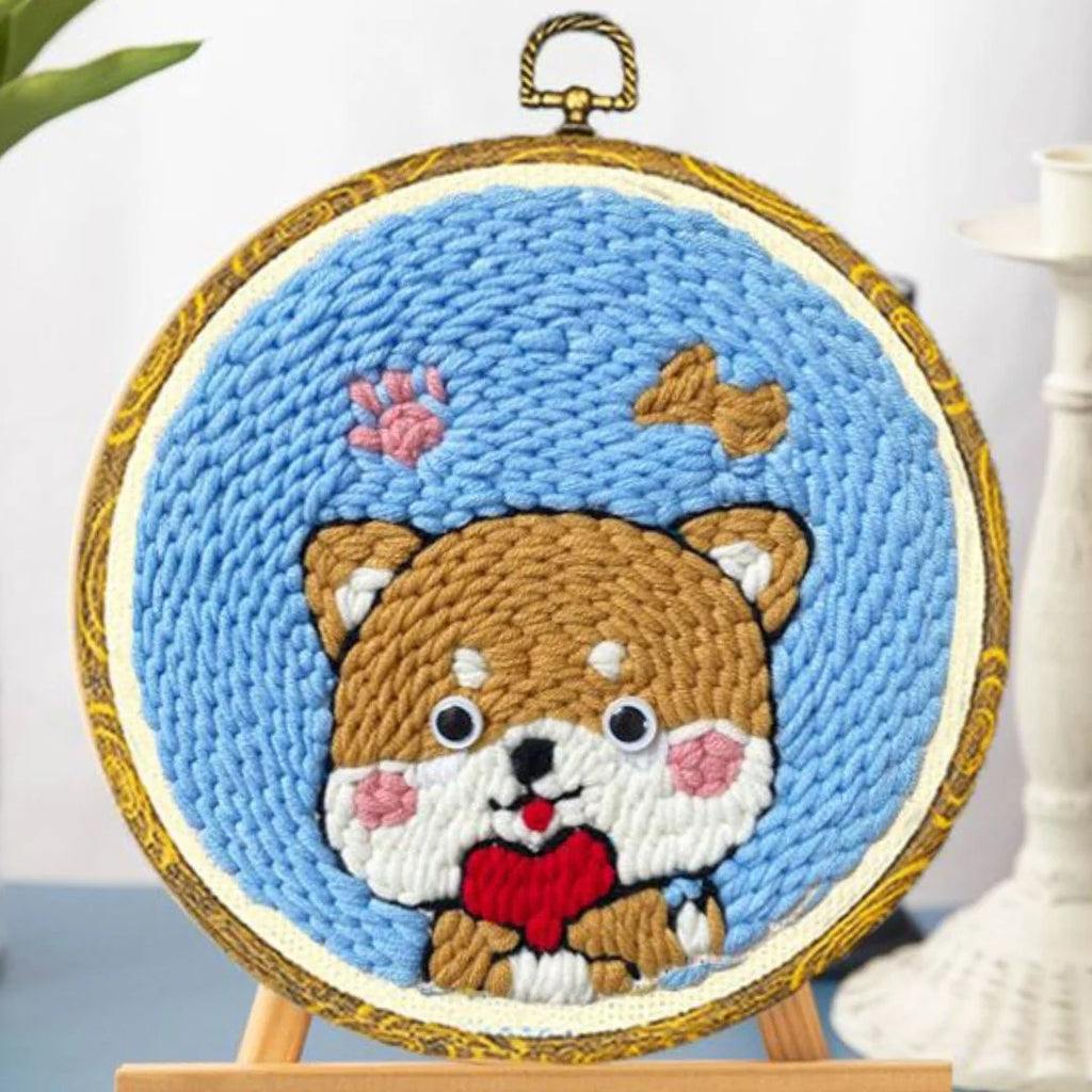 Punch Naald Shiba Inu en Hart hond