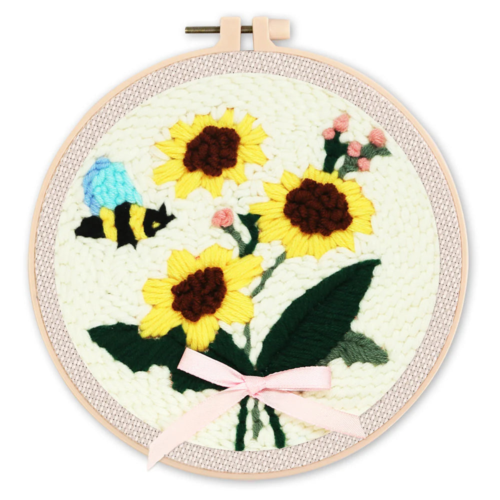 Punch Needle-bloemen en bij