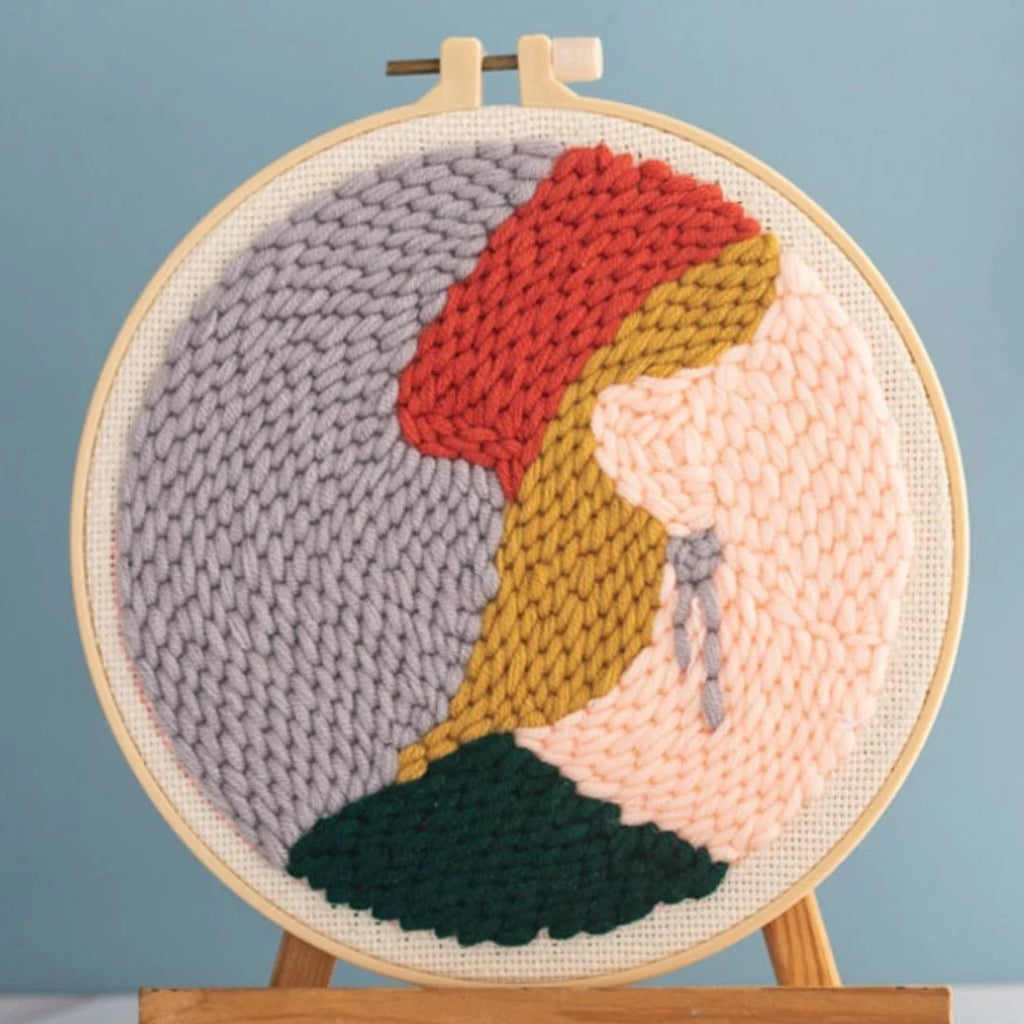 Punch Needle-vrouw in profiel