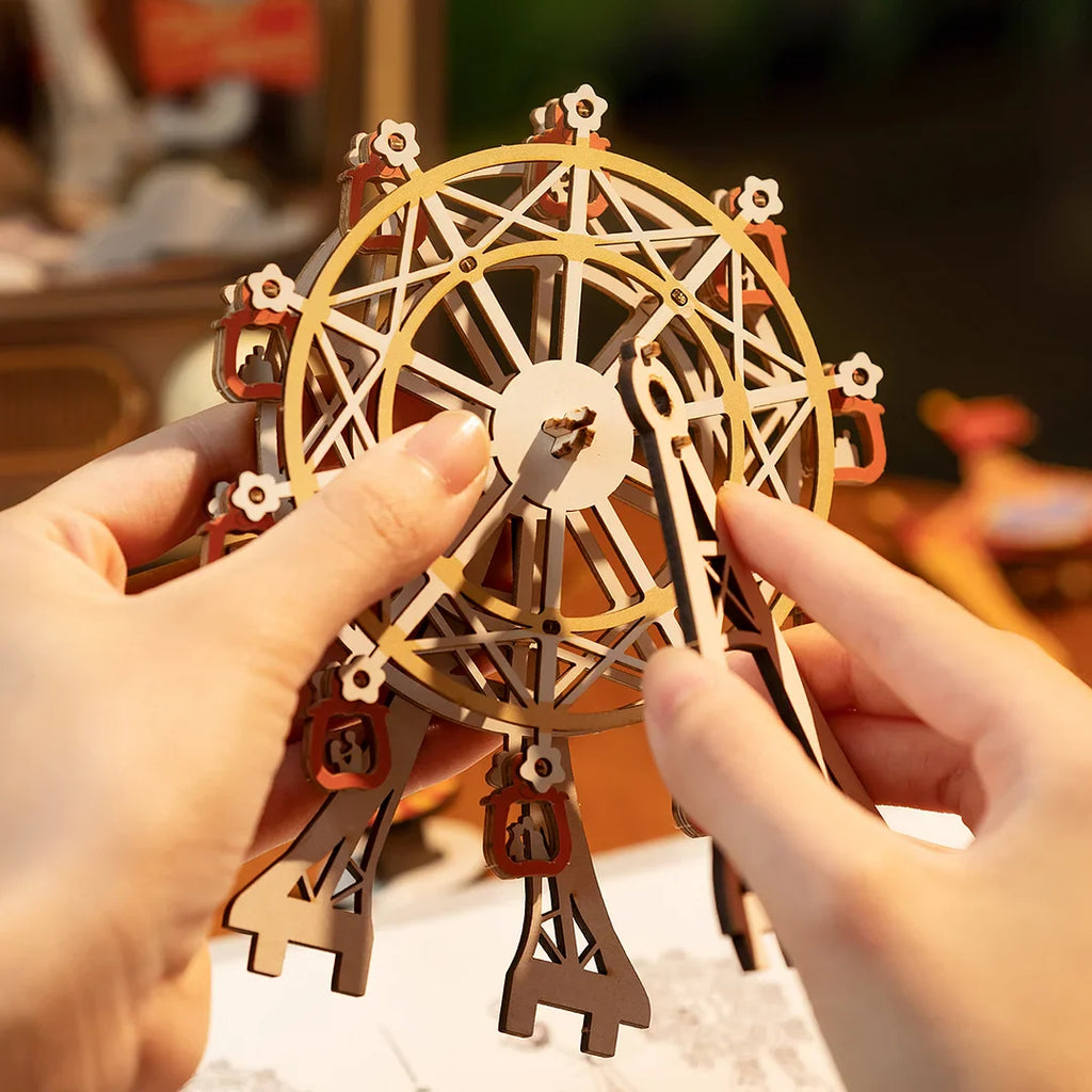 Puzzel 3D Muziekdoos met carnaval bij zonsondergang-4