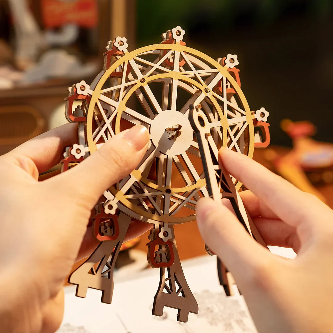 Puzzel 3D Muziekdoos met carnaval bij zonsondergang-4