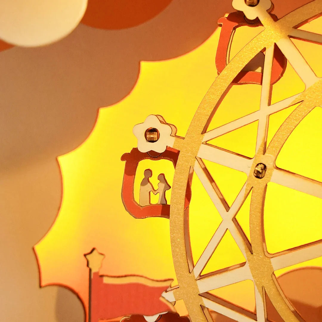 Puzzel 3D Muziekdoos met carnaval bij zonsondergang-5