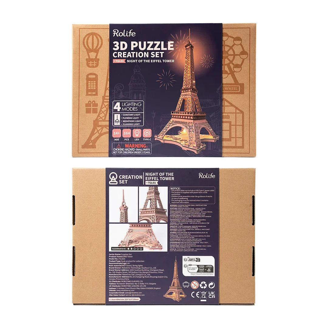 Puzzel 3D Nacht van de Eiffeltoren-7