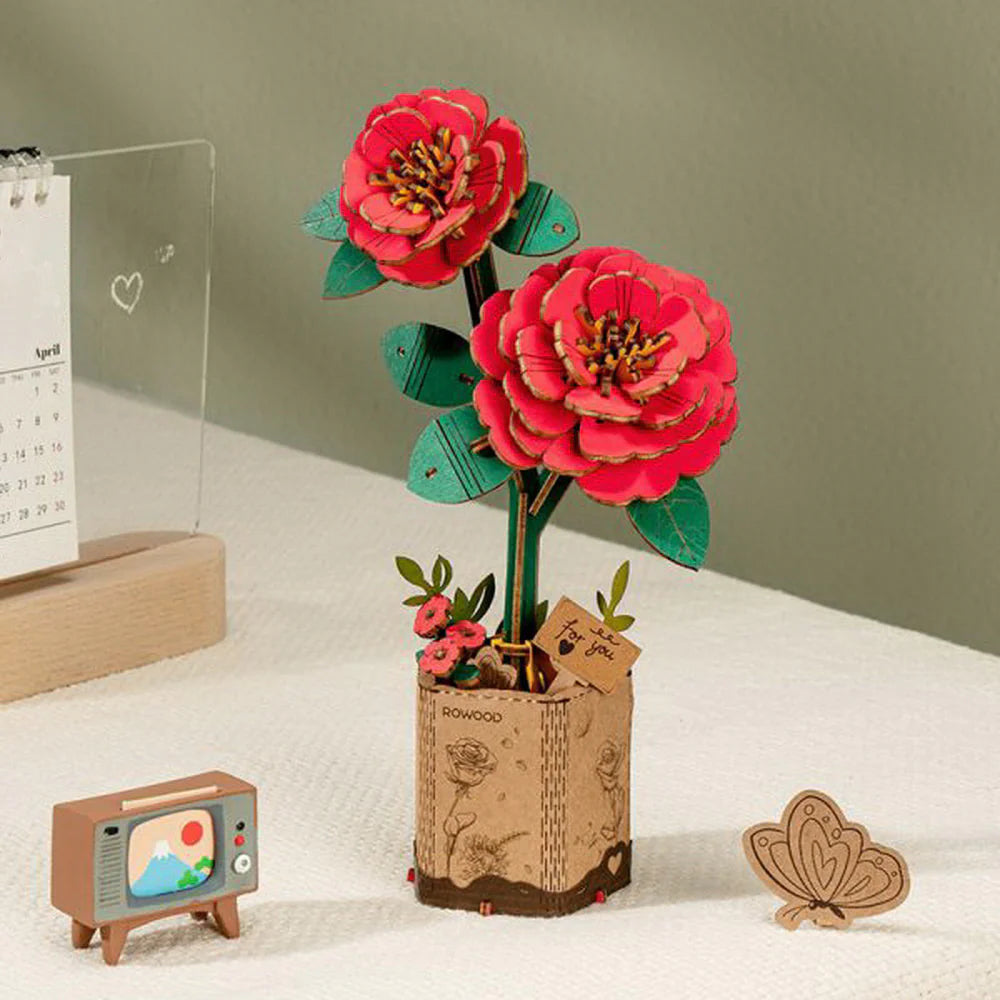 Puzzel 3D Rode camelia-1