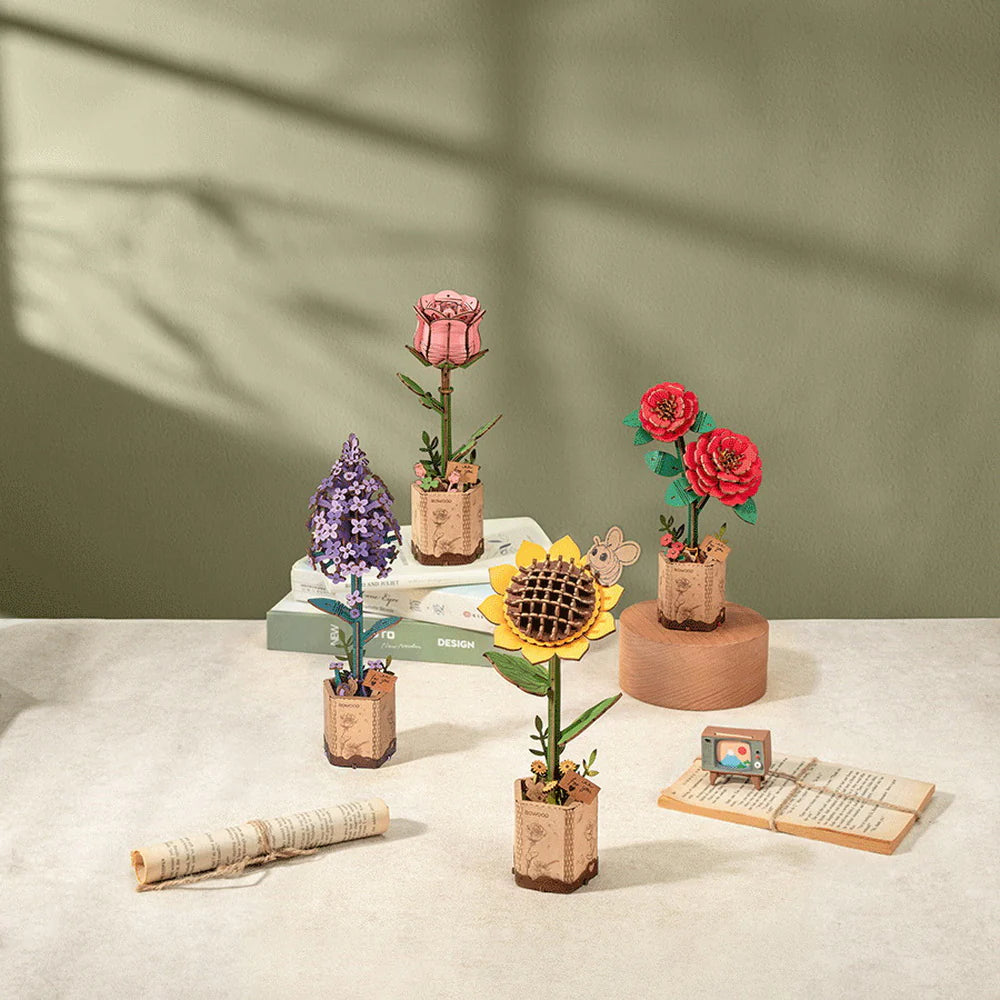 Puzzel 3D Rode camelia-12
