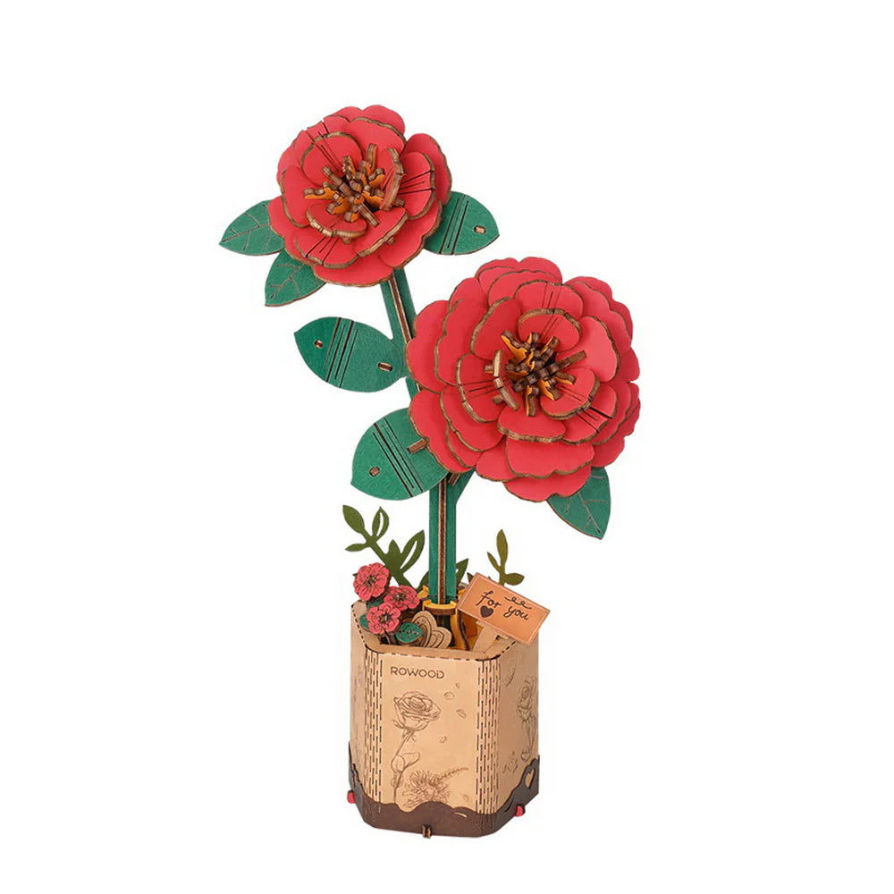 Puzzel 3D Rode camelia-2