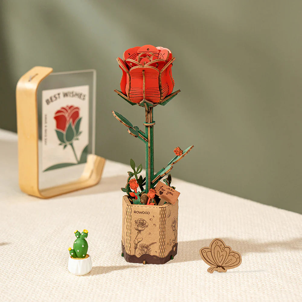 Puzzel 3D Rode roos-1