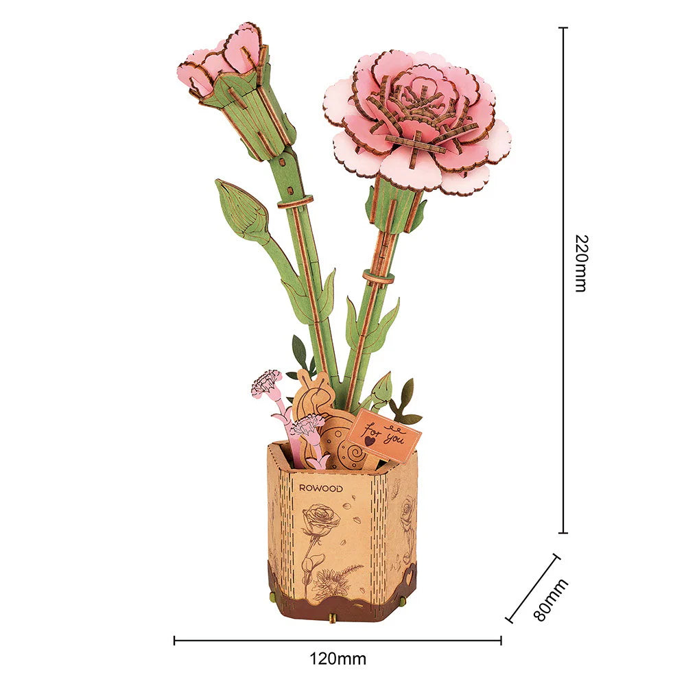 Puzzel 3D Roze anjer-9