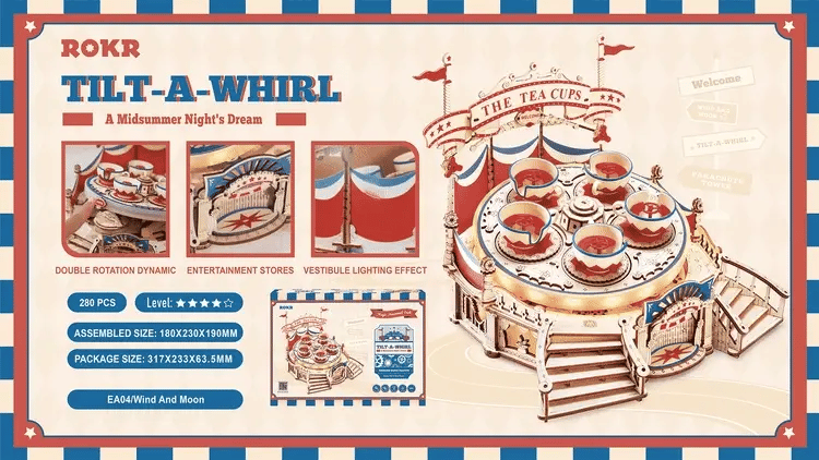 Puzzel 3D Tilt-A-Whirl draaimolen-5
