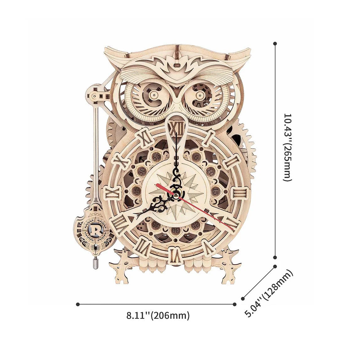 Puzzel 3D Uil Klok-3