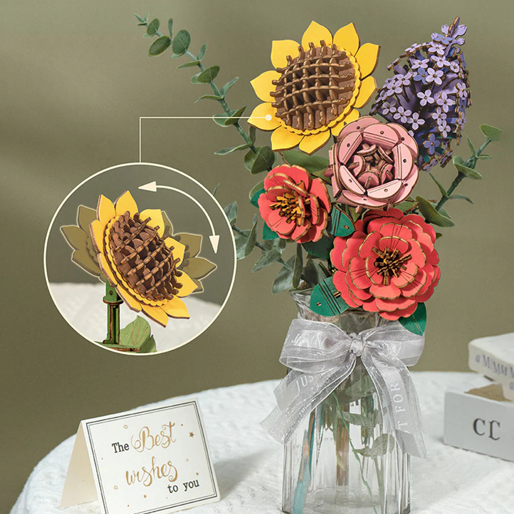 Puzzel 3D Zonnebloem-8